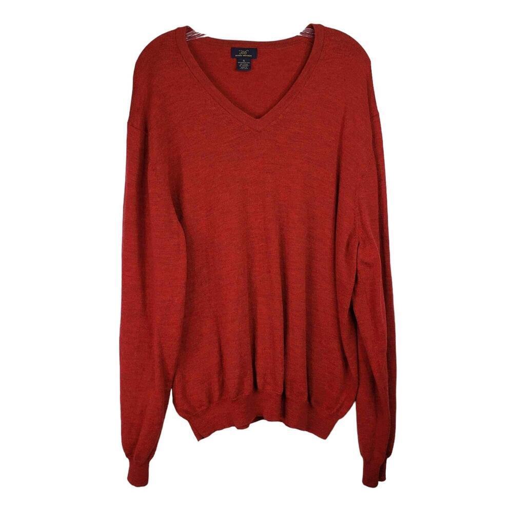 Brooks Brothers Sweater 346 Men’s XL Burnt Orange Merino Wool Pullover Knit Fall